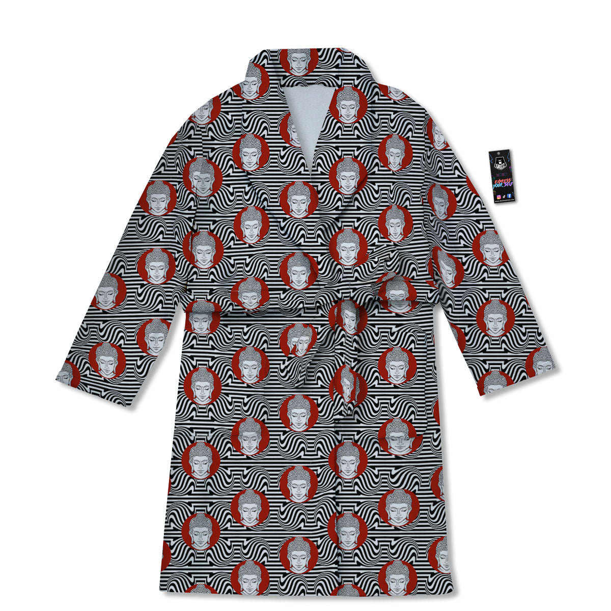 Gautama Buddha Print Pattern Bathrobe-grizzshop
