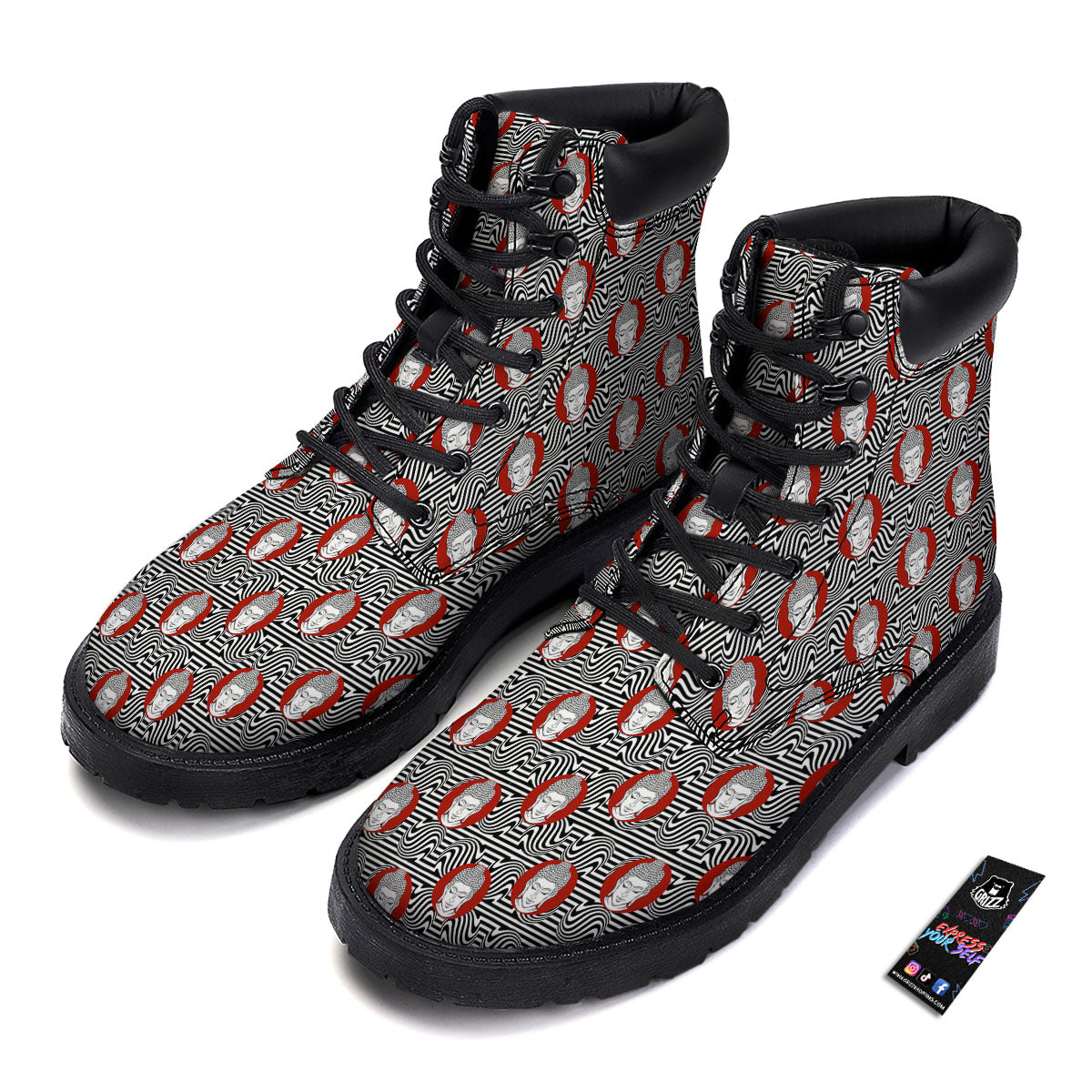Gautama Buddha Print Pattern Boots-grizzshop