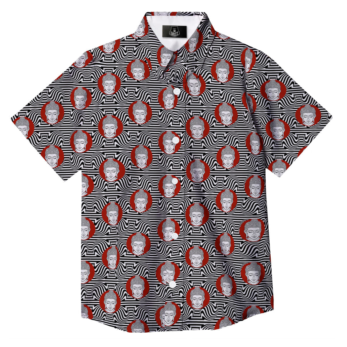 Gautama Buddha Print Pattern Button Up Shirt-grizzshop