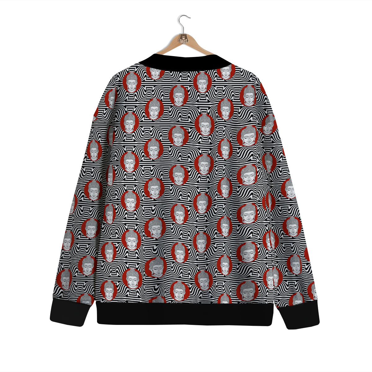Gautama Buddha Print Pattern Cardigan-grizzshop