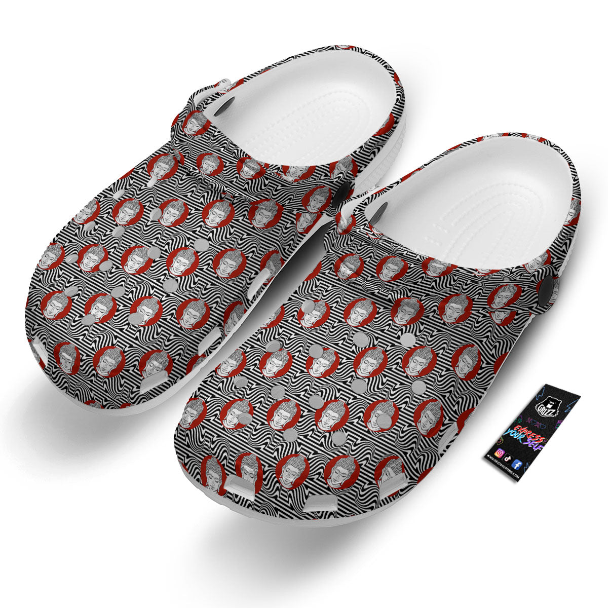 Gautama Buddha Print Pattern Clog-grizzshop