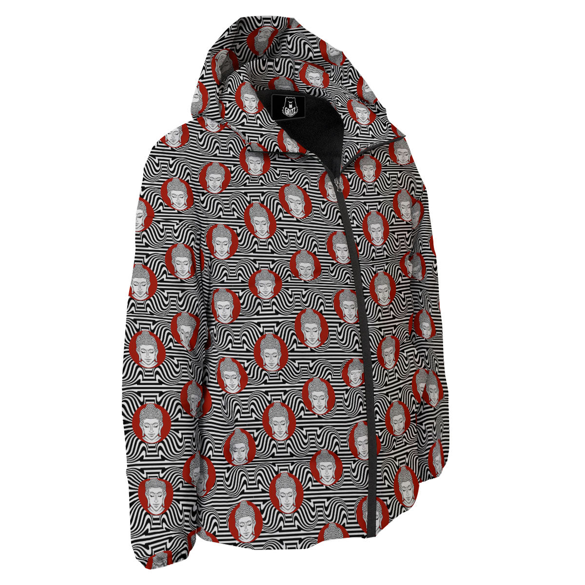 Gautama Buddha Print Pattern Down Jacket-grizzshop