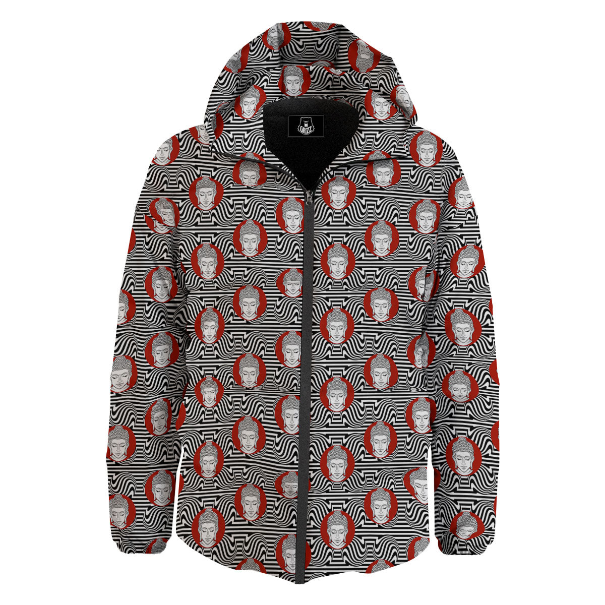 Gautama Buddha Print Pattern Down Jacket-grizzshop