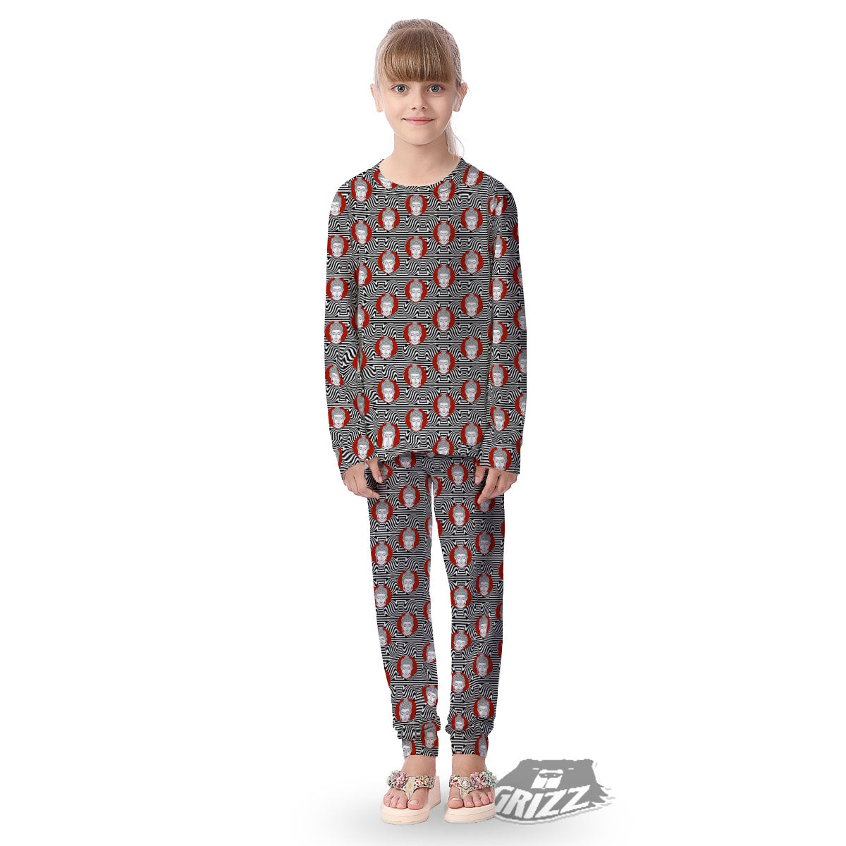 Gautama Buddha Print Pattern Kid's Pajamas-grizzshop