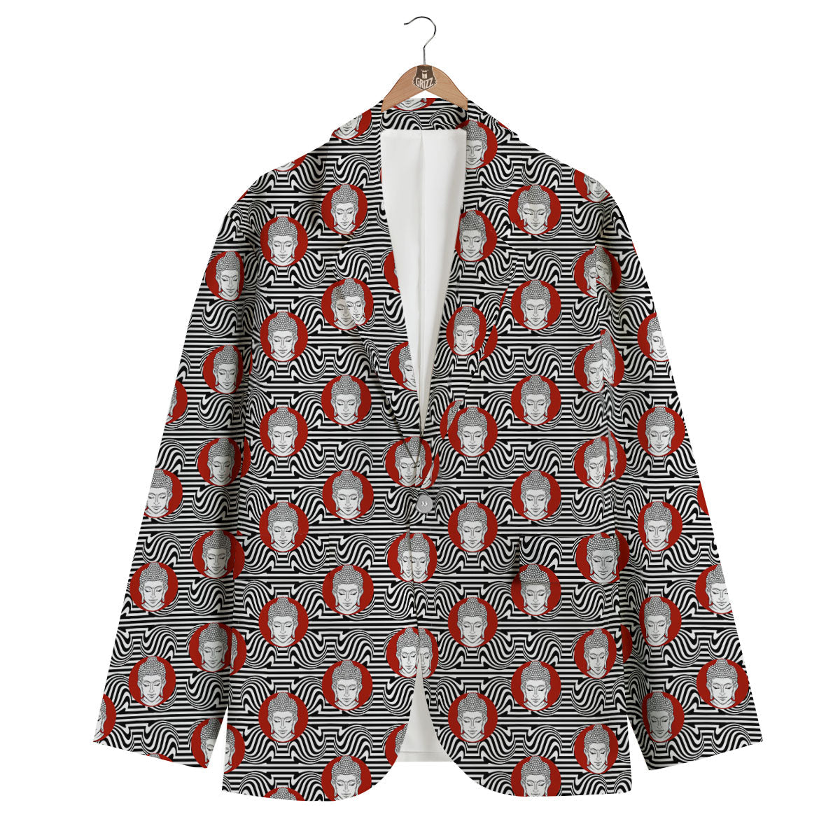Gautama Buddha Print Pattern Men's Blazer-grizzshop