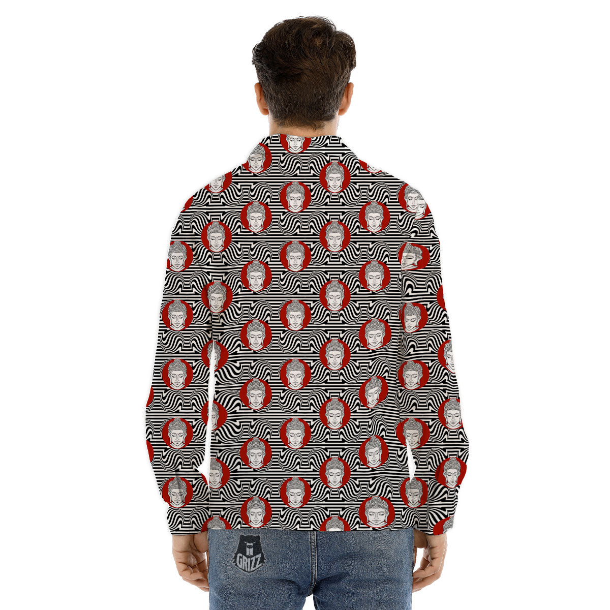 Gautama Buddha Print Pattern Men's Dress Shirts-grizzshop