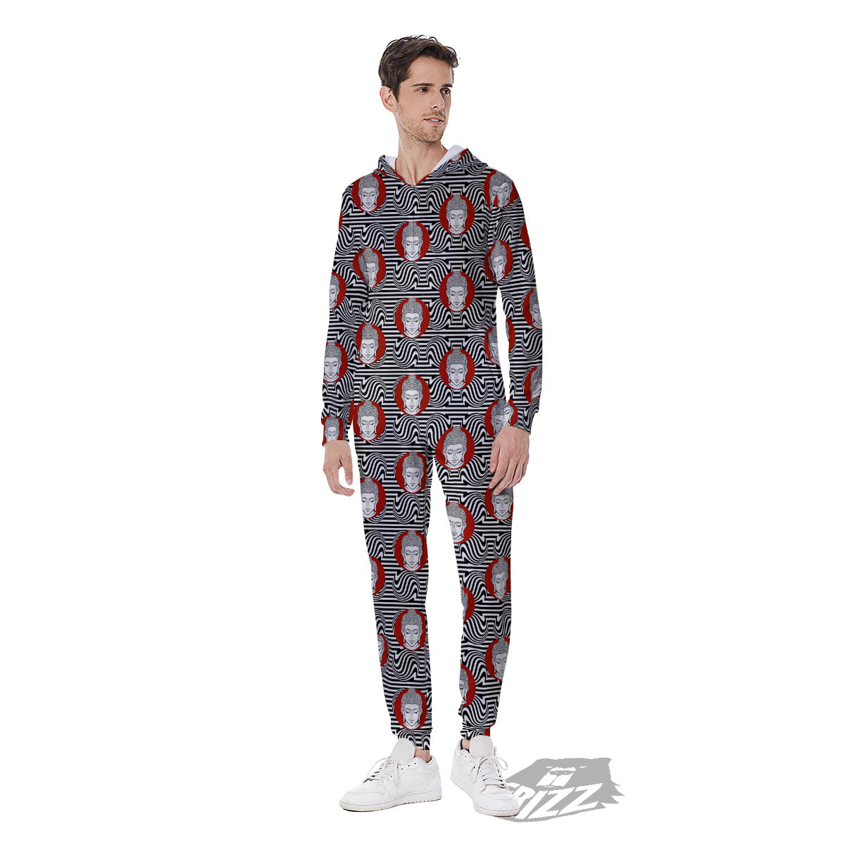 Gautama Buddha Print Pattern Men's Jumpsuit-grizzshop
