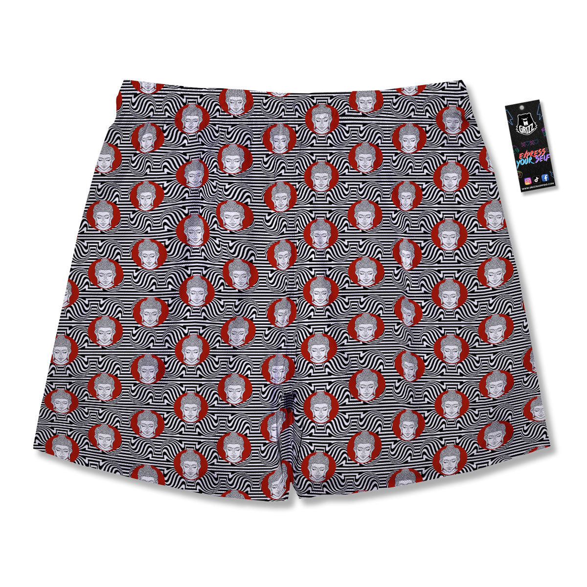 Gautama Buddha Print Pattern Men's Running Shorts-grizzshop