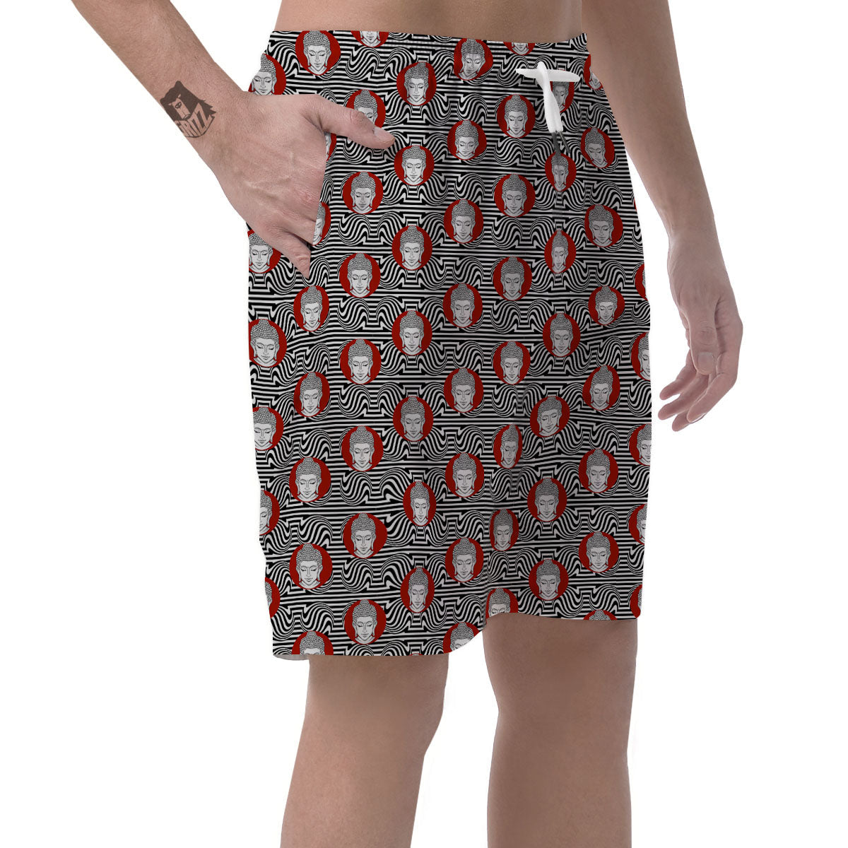 Gautama Buddha Print Pattern Men's Shorts-grizzshop