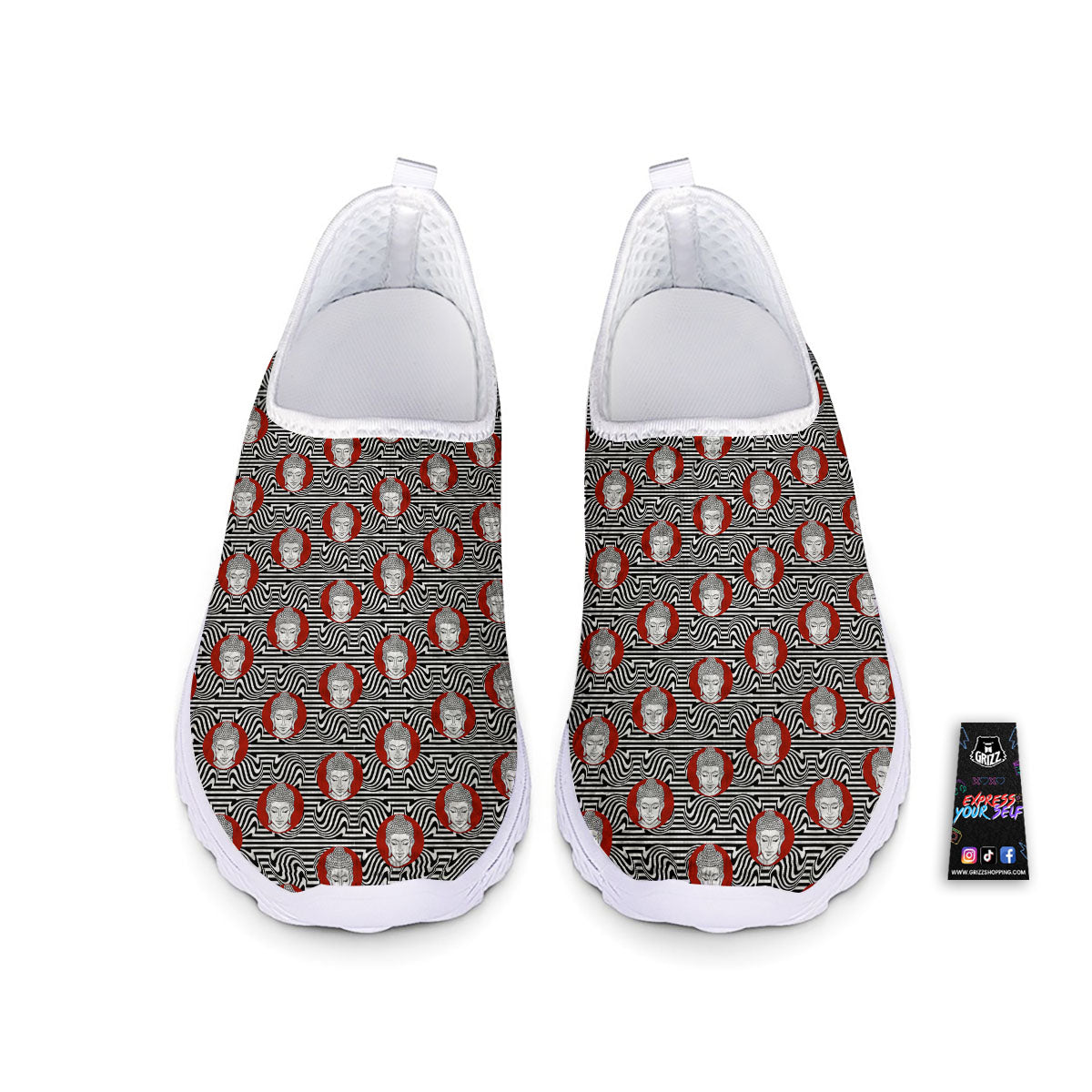 Gautama Buddha Print Pattern Nurse Shoes-grizzshop