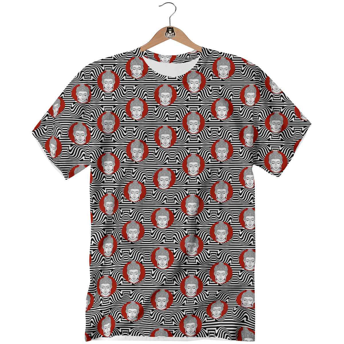 Gautama Buddha Print Pattern T-Shirt-grizzshop