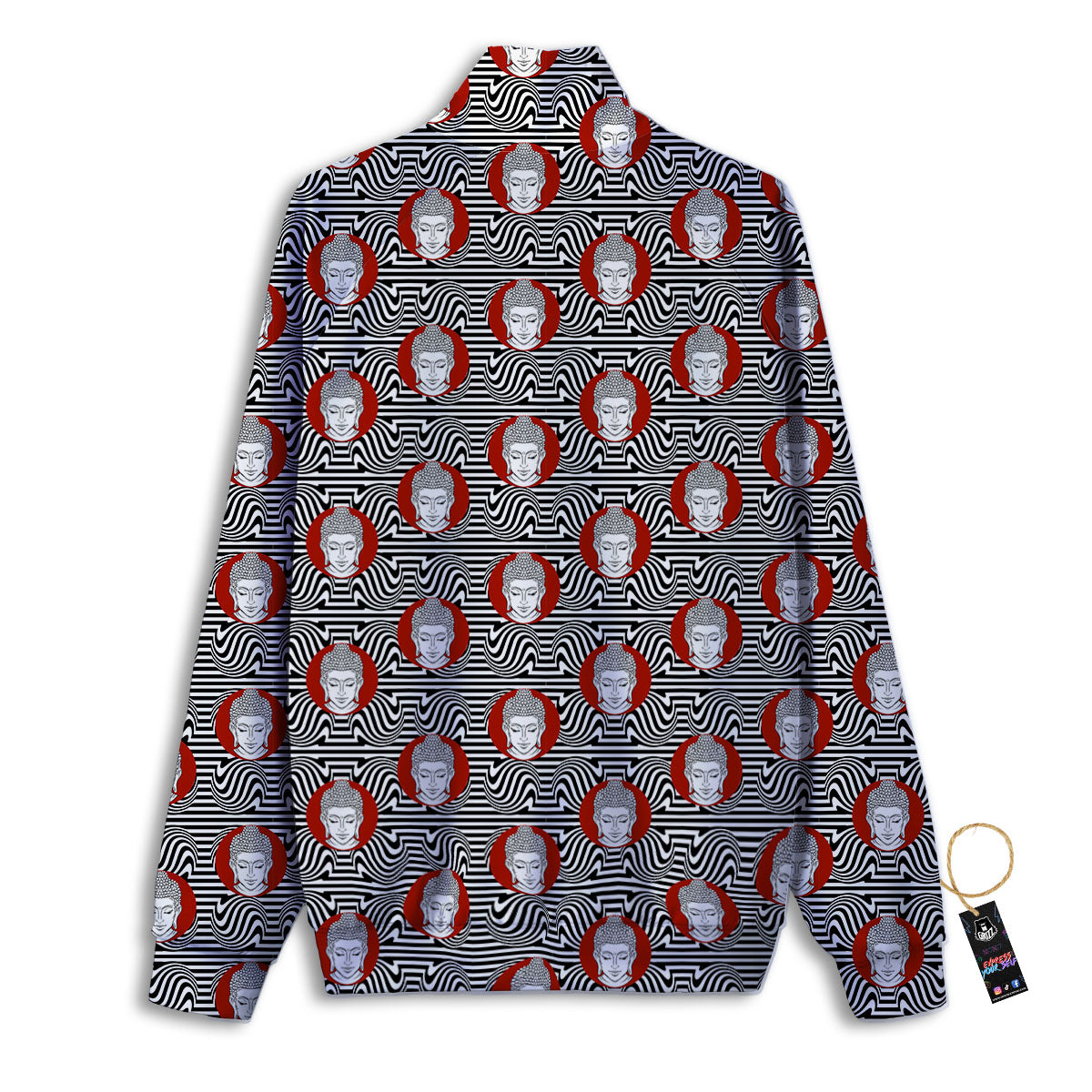 Gautama Buddha Print Pattern Track Jacket-grizzshop