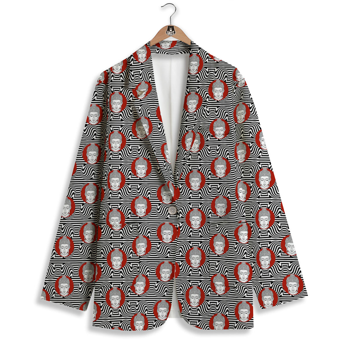 Gautama Buddha Print Pattern Women's Blazer-grizzshop