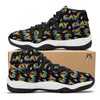 Gay Pride Rainbow Print Pattern Black Bball Shoes-grizzshop