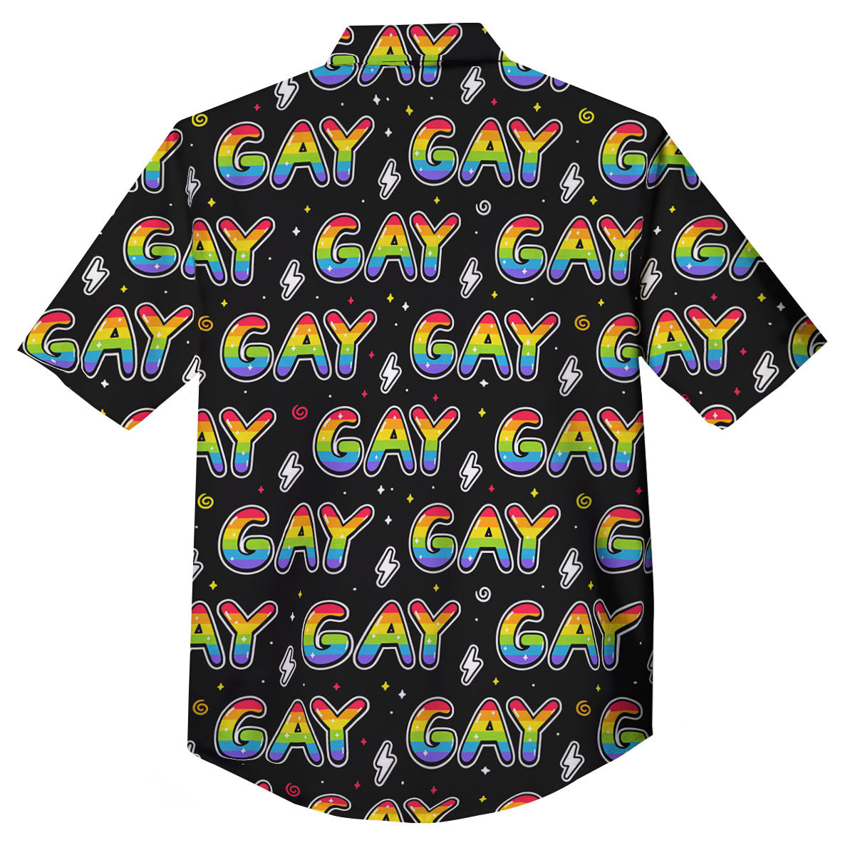 Gay Pride Rainbow Print Pattern Button Up Shirt-grizzshop