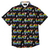 Gay Pride Rainbow Print Pattern Button Up Shirt-grizzshop