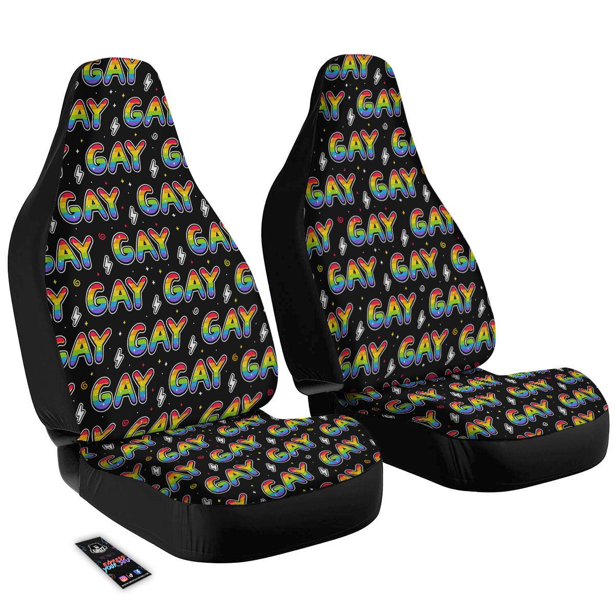 Gay Pride Rainbow Print Pattern Car Seat Covers-grizzshop