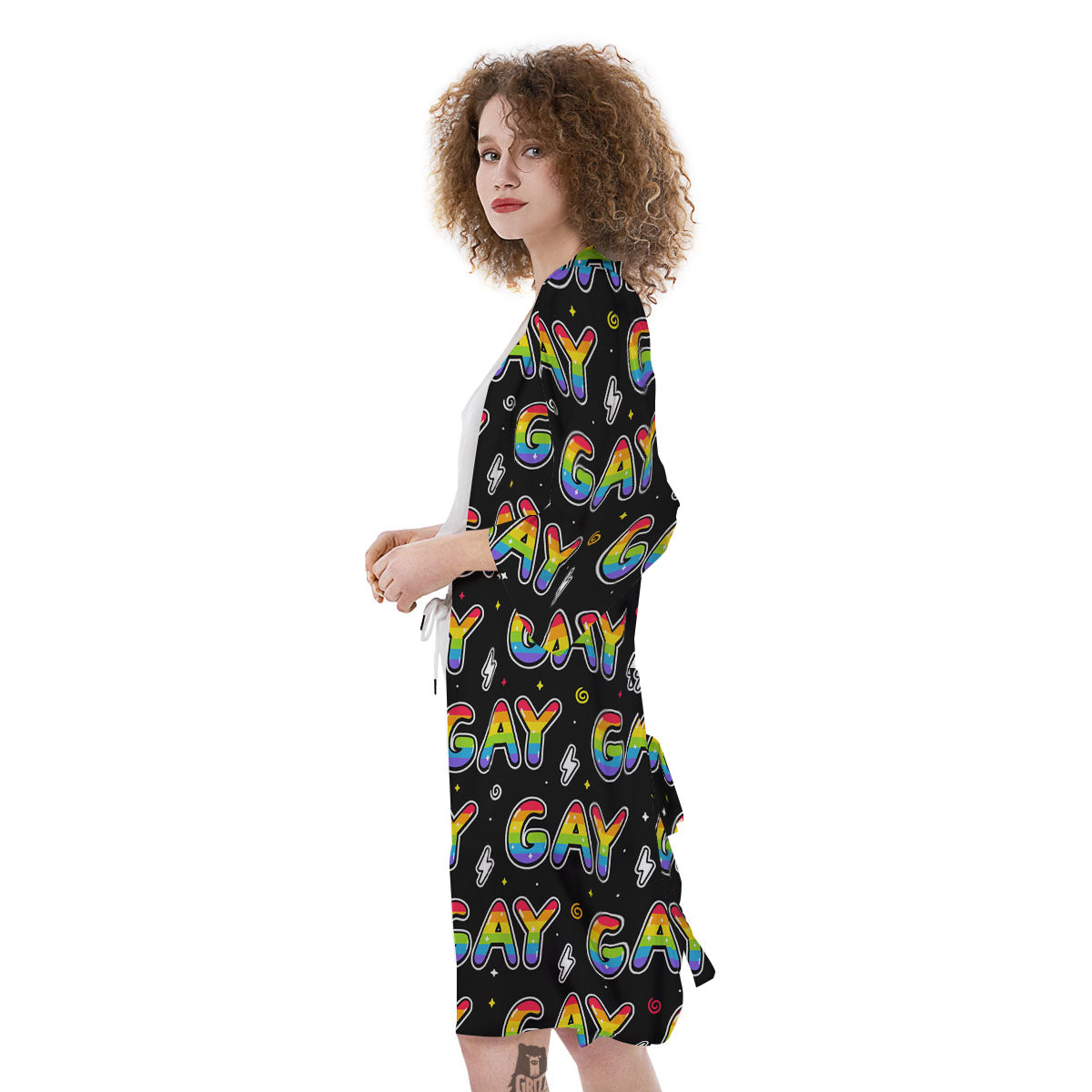 Gay Pride Rainbow Print Pattern Kimono-grizzshop