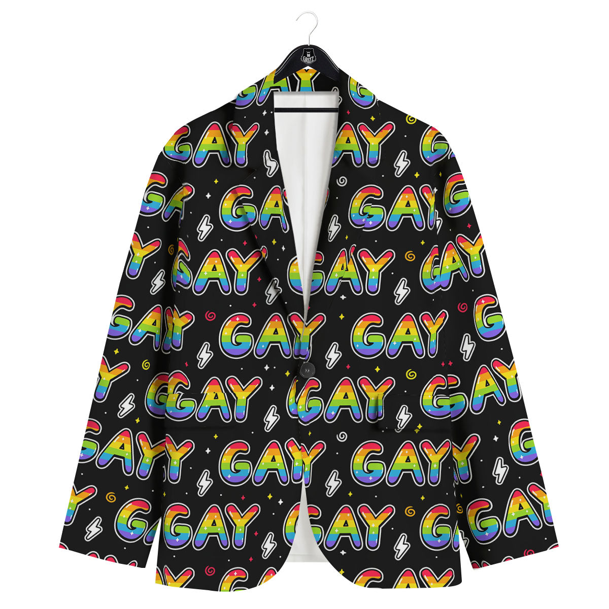 Gay Pride Rainbow Print Pattern Men's Sport Coat-grizzshop