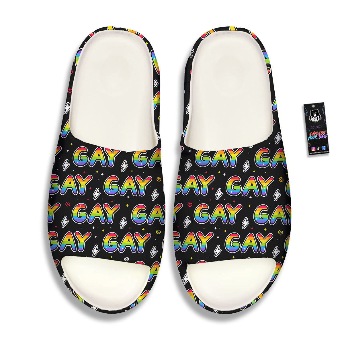 Gay Pride Rainbow Print Pattern Sandals-grizzshop