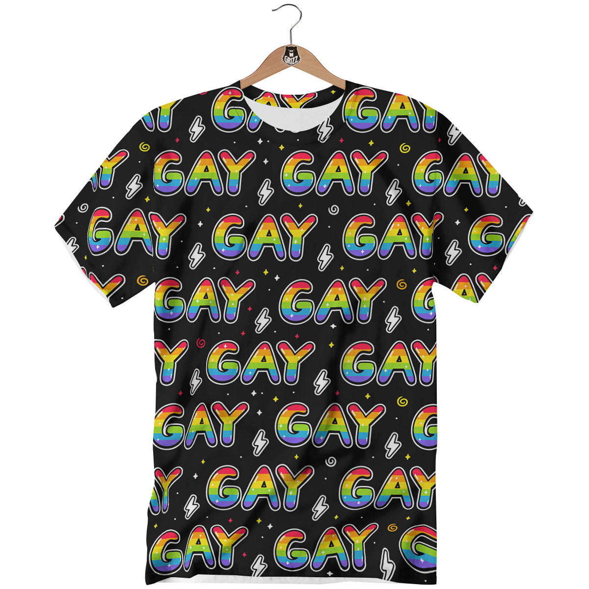 Gay Pride Rainbow Print Pattern T-Shirt-grizzshop