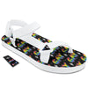 Gay Pride Rainbow Print Pattern White Open Toe Sandals-grizzshop