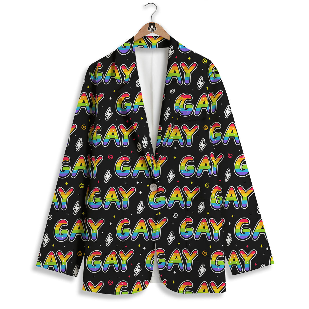 Gay Pride Rainbow Print Pattern Women's Blazer-grizzshop