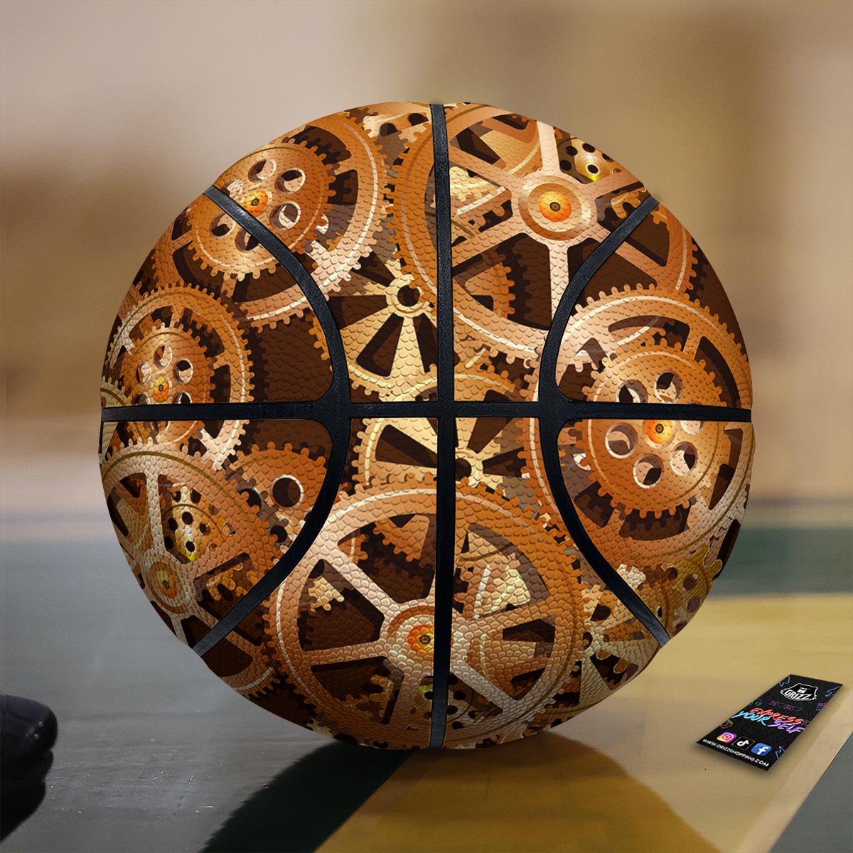 Gears And Steampunk Cogs Print Basketball