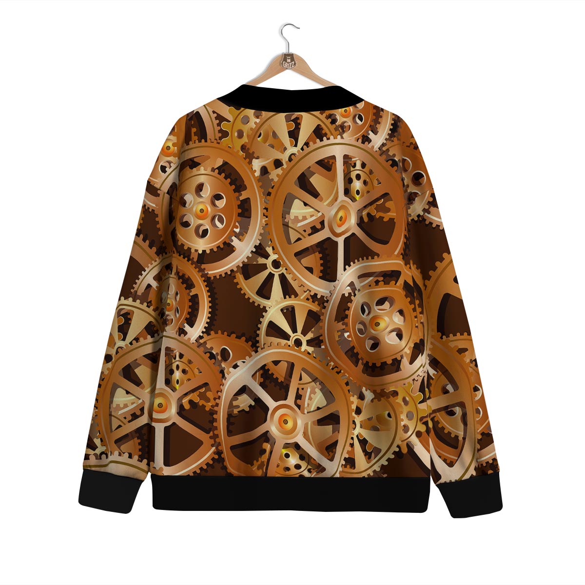 Gears And Steampunk Cogs Print Cardigan-grizzshop