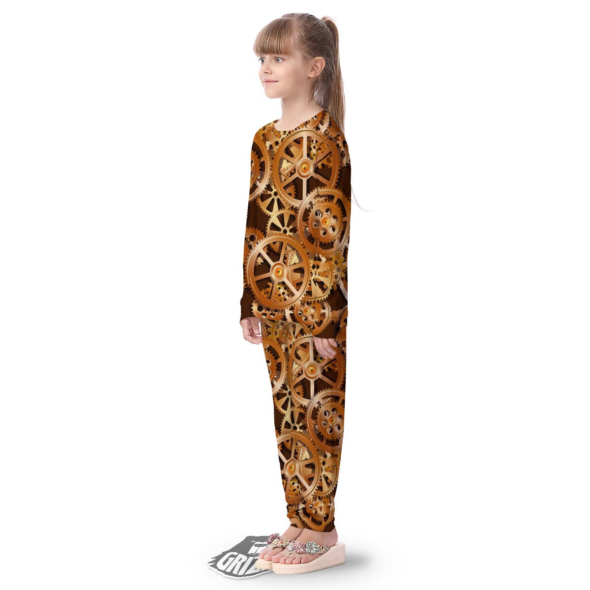 Gears And Steampunk Cogs Print Kid's Pajamas-grizzshop