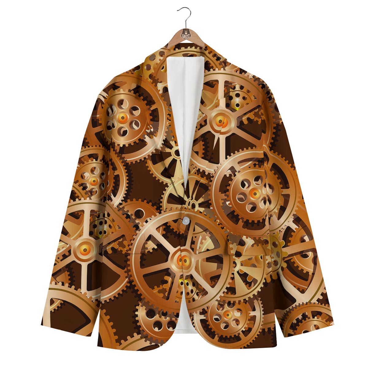 Gears And Steampunk Cogs Print Men's Blazer-grizzshop