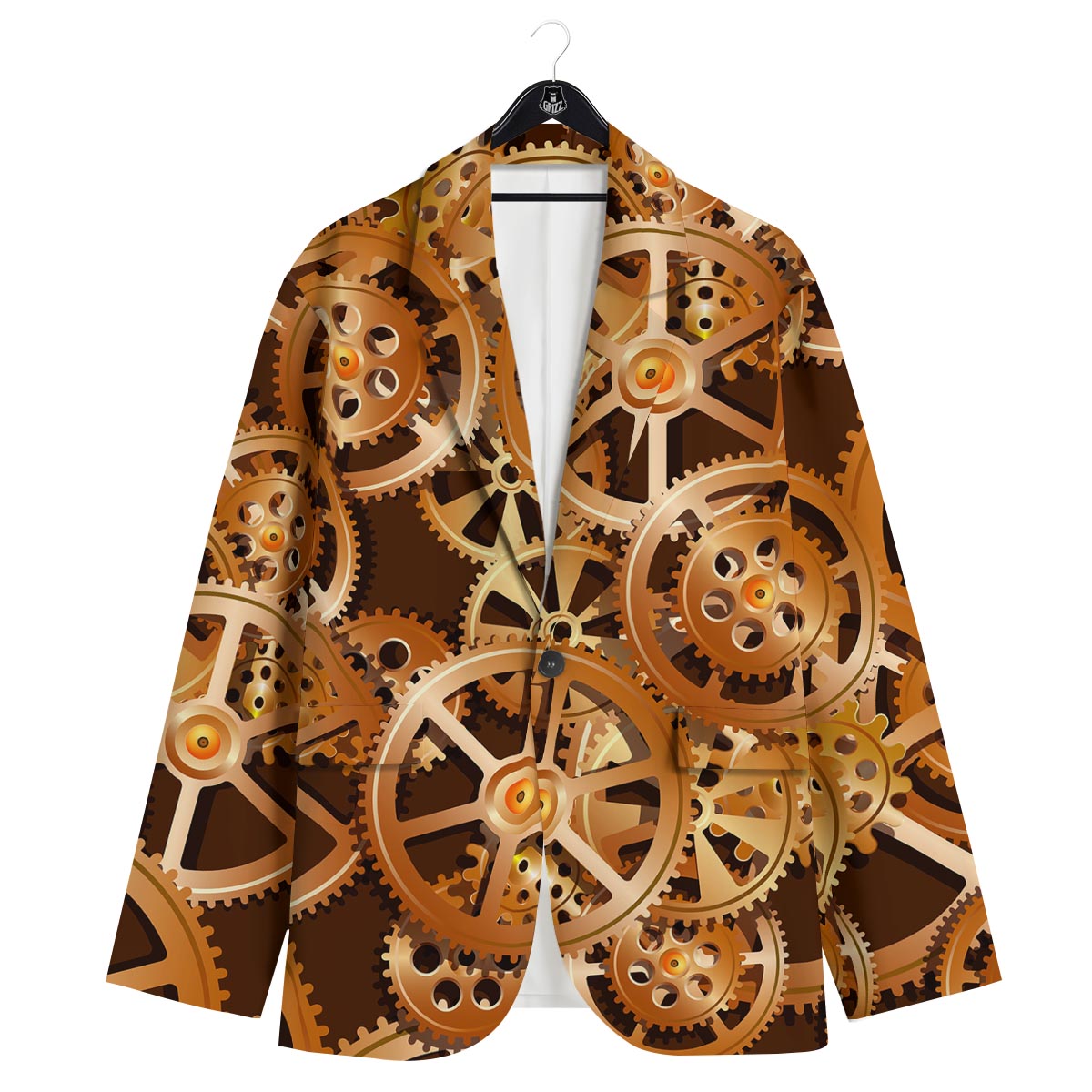 Gears And Steampunk Cogs Print Men's Sport Coat-grizzshop