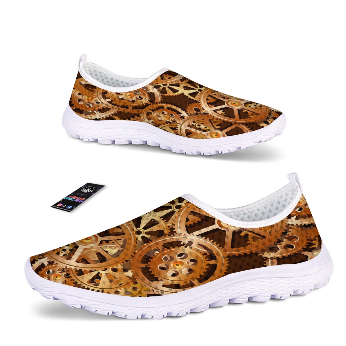 Gears And Steampunk Cogs Print Nurse Shoes-grizzshop