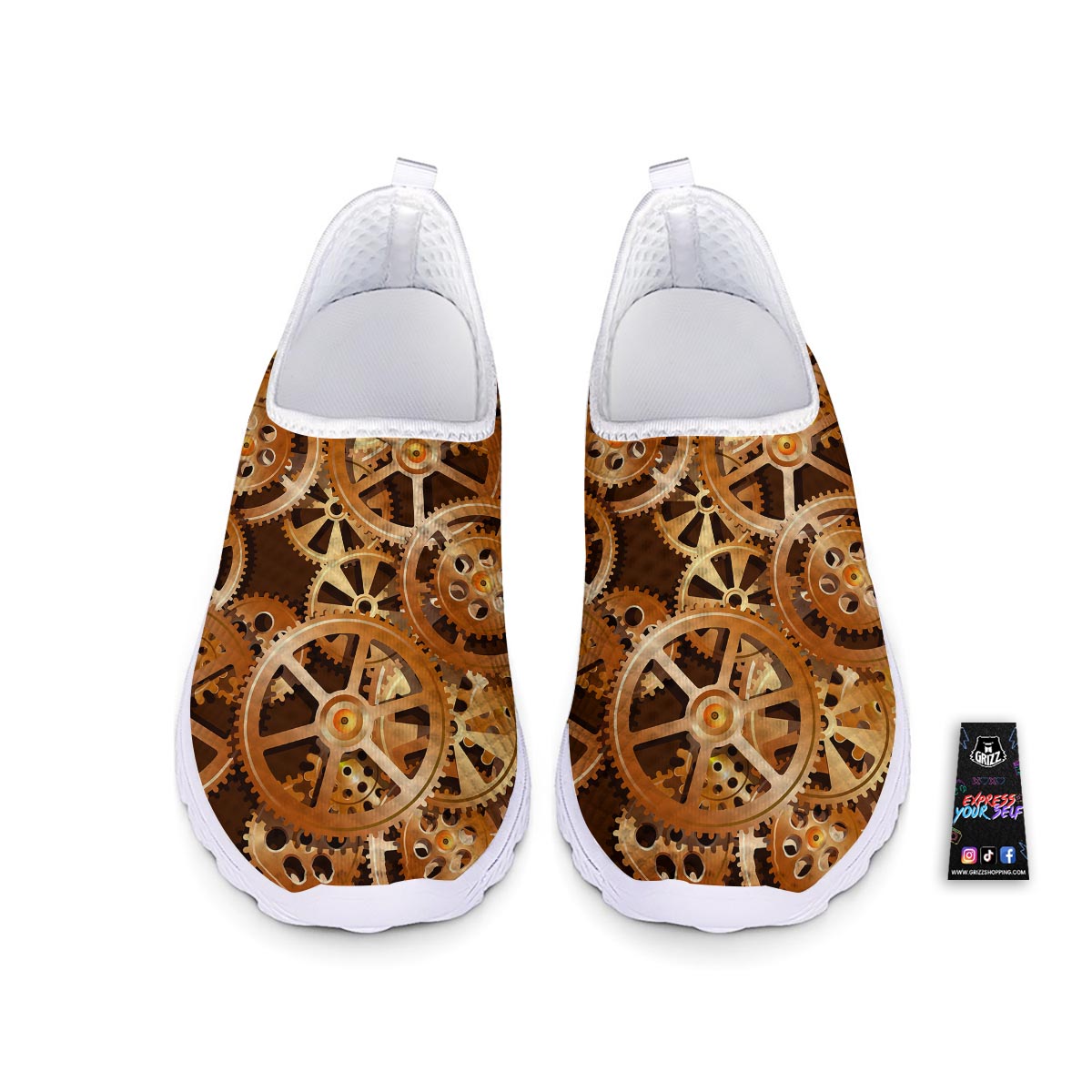 Gears And Steampunk Cogs Print Nurse Shoes-grizzshop