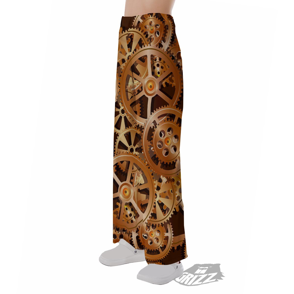 Gears And Steampunk Cogs Print Pajama Pants-grizzshop