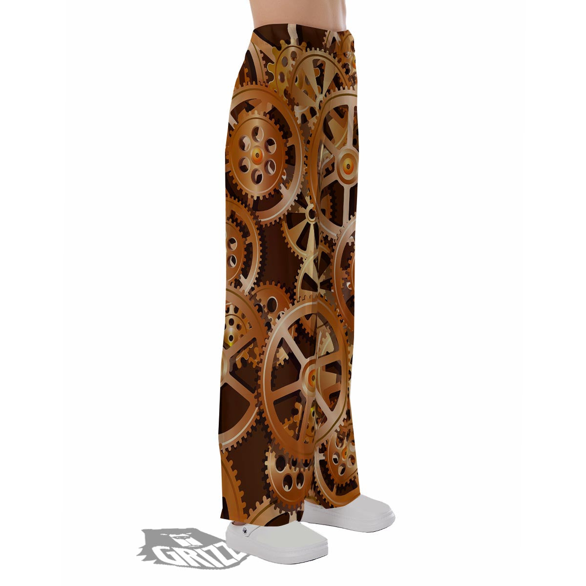 Gears And Steampunk Cogs Print Pajama Pants-grizzshop