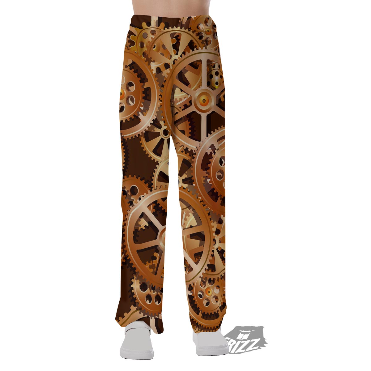 Gears And Steampunk Cogs Print Pajama Pants-grizzshop