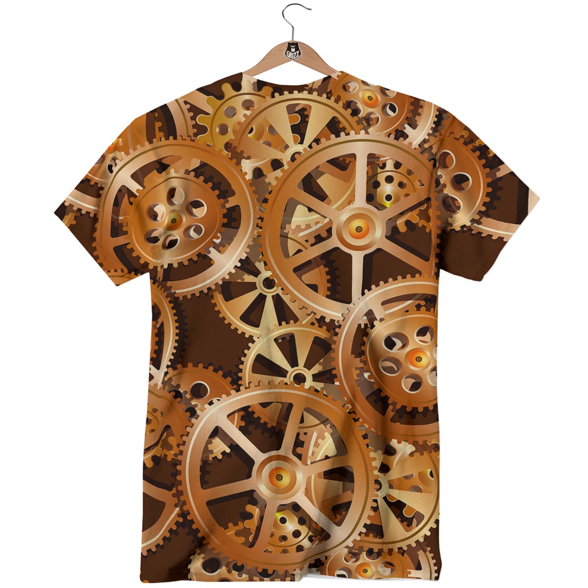 Gears And Steampunk Cogs Print T-Shirt-grizzshop
