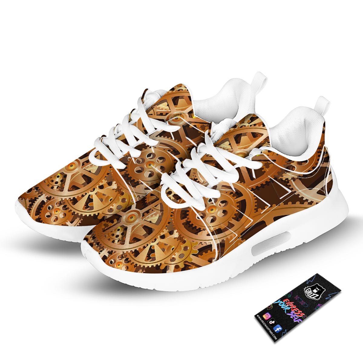 Gears And Steampunk Cogs Print Tennis Shoes-grizzshop
