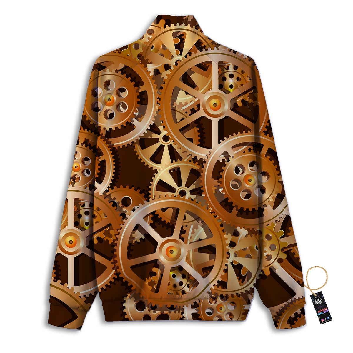 Gears And Steampunk Cogs Print Track Jacket-grizzshop