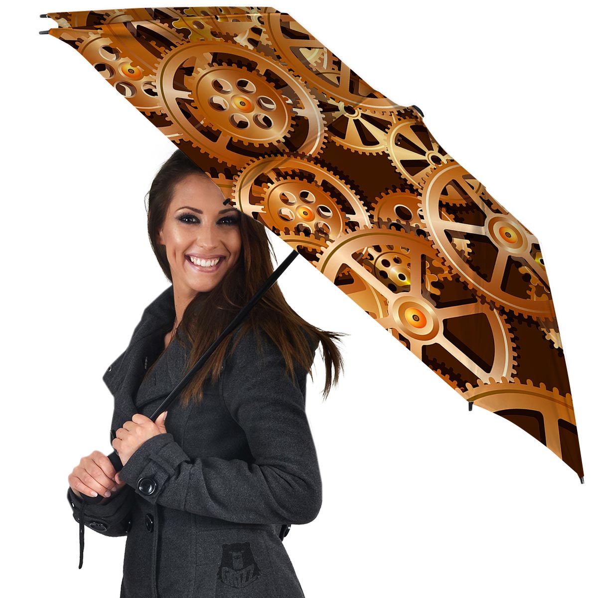 Gears And Steampunk Cogs Print Umbrella-grizzshop