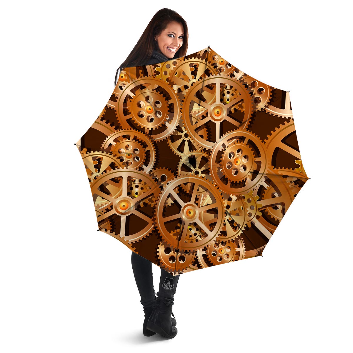 Gears And Steampunk Cogs Print Umbrella-grizzshop