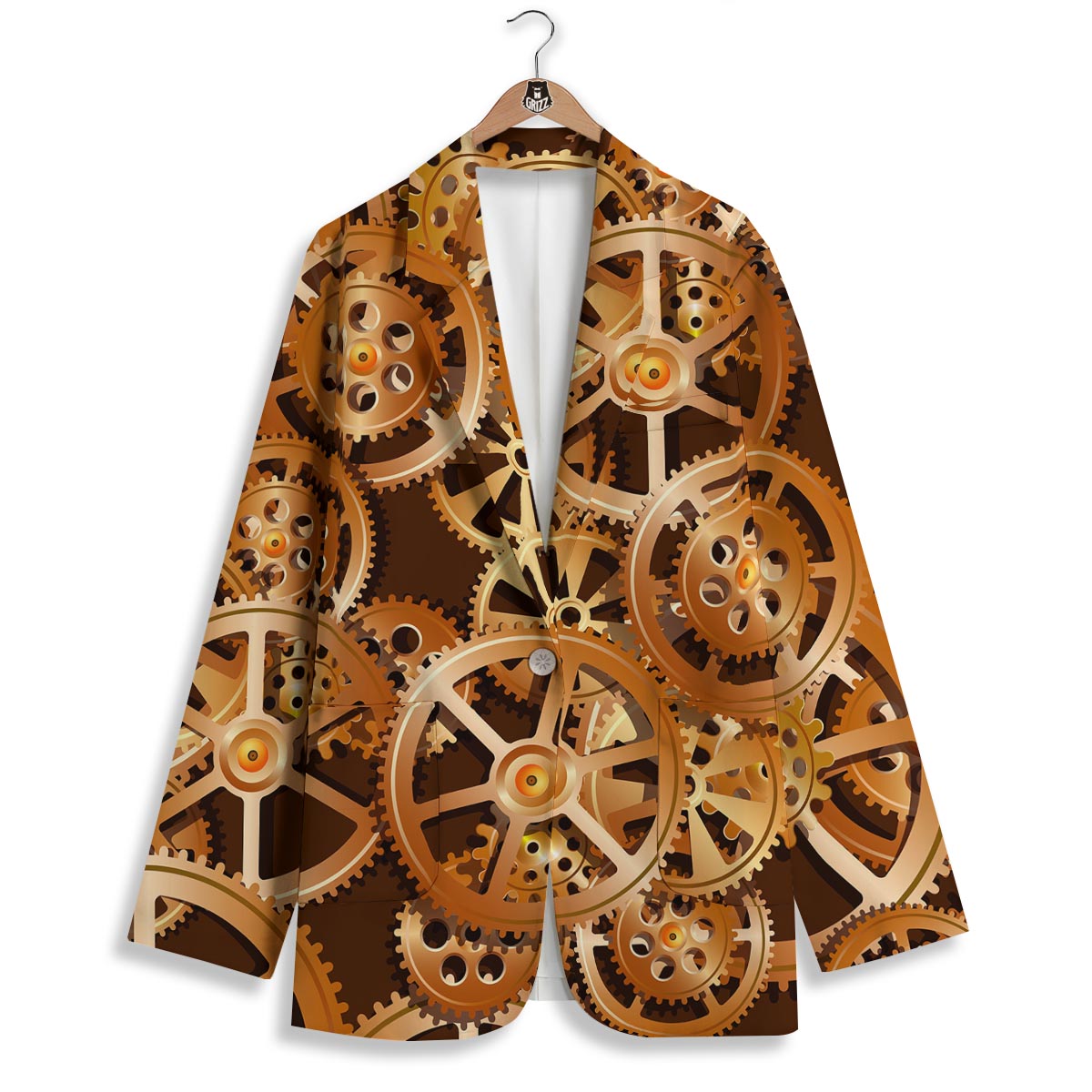 Gears And Steampunk Cogs Print Women's Blazer-grizzshop