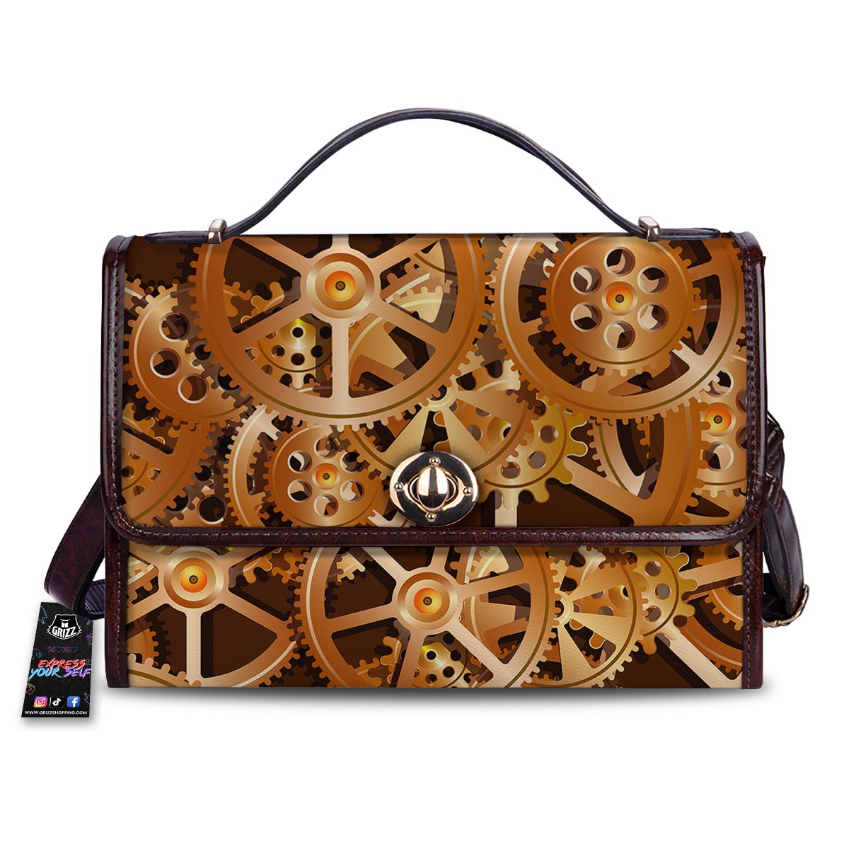 Gears And Steampunk Cogs Print Women's Satchel Bag
