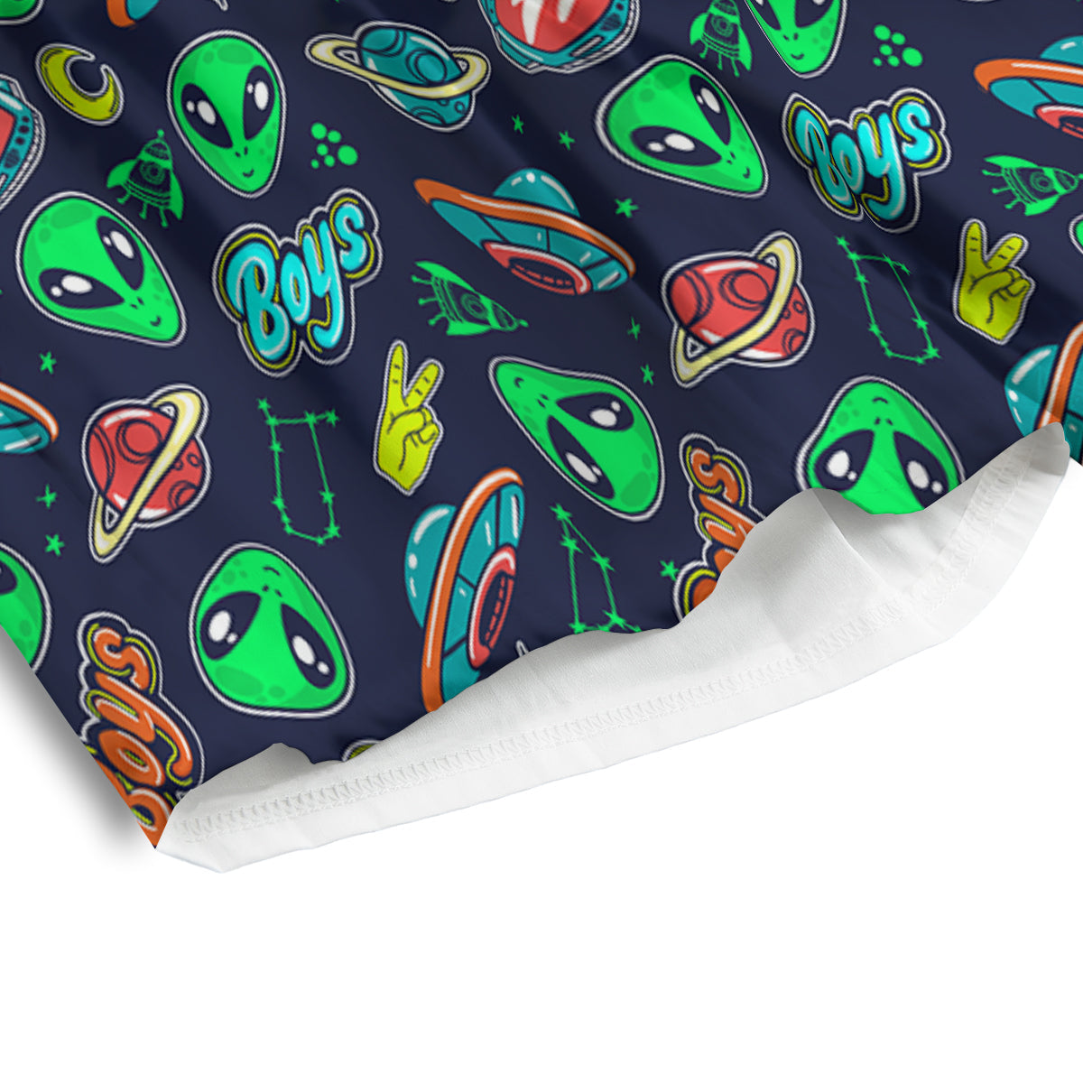Geen Alien Ufo In Space Print Pattern Men's Athletic Shorts