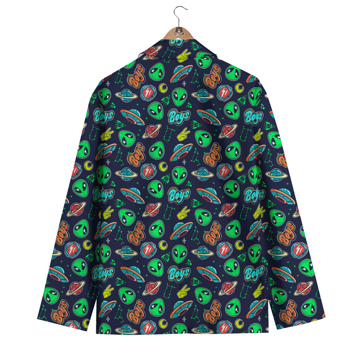Geen Alien Ufo In Space Print Pattern Men's Blazer-grizzshop