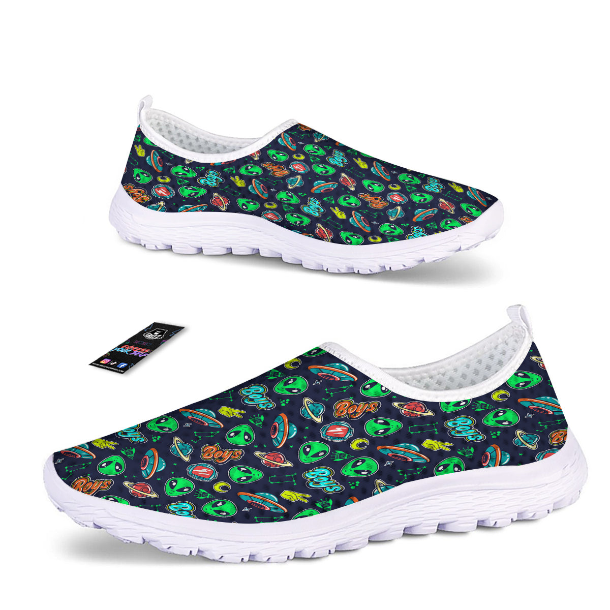 Geen Alien Ufo In Space Print Pattern Nurse Shoes-grizzshop