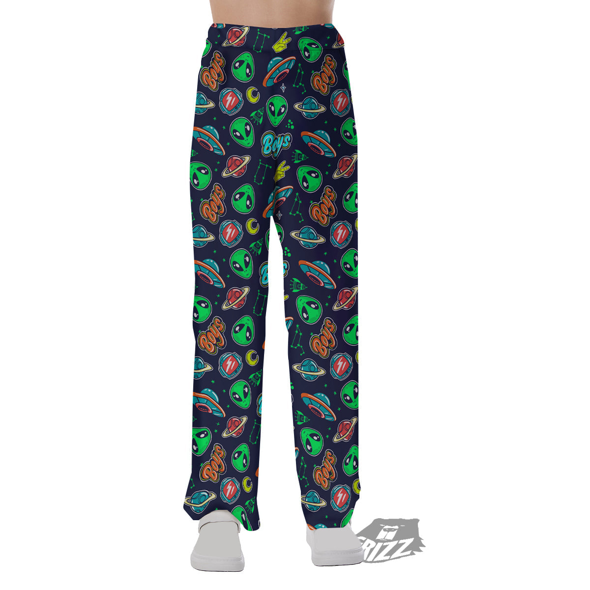 Geen Alien Ufo In Space Print Pattern Pajama Pants-grizzshop