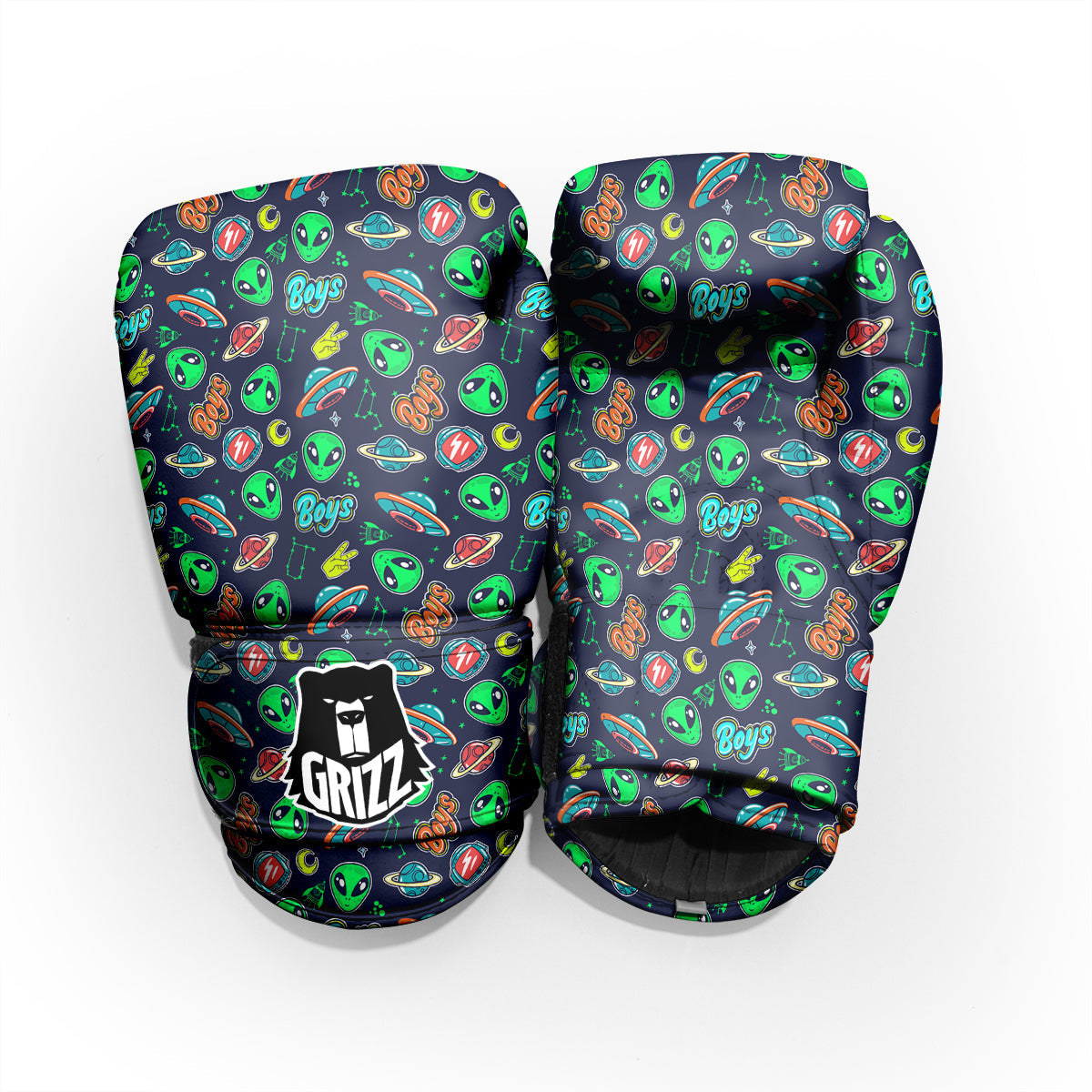 Geen Alien Ufo In Space Print Pattern Pro Boxing Glove
