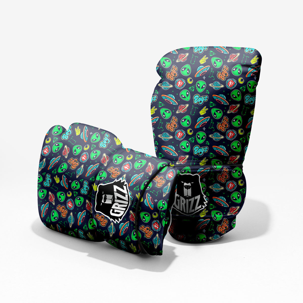 Geen Alien Ufo In Space Print Pattern Pro Boxing Glove